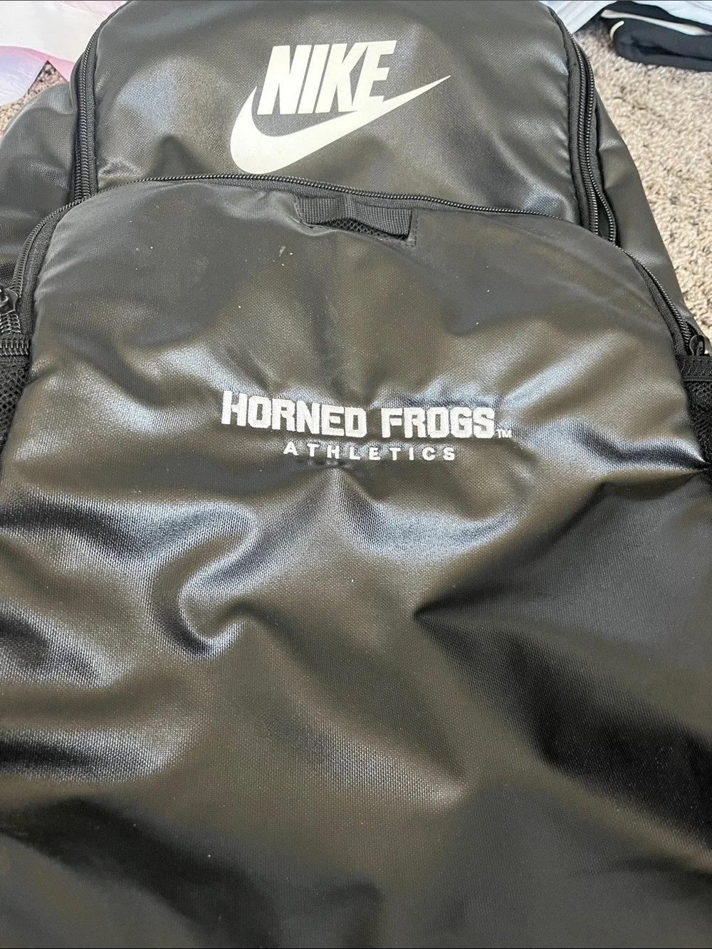 Nike Black Horned Frogs Athletic Backpack. Very good condition.  Clean.
